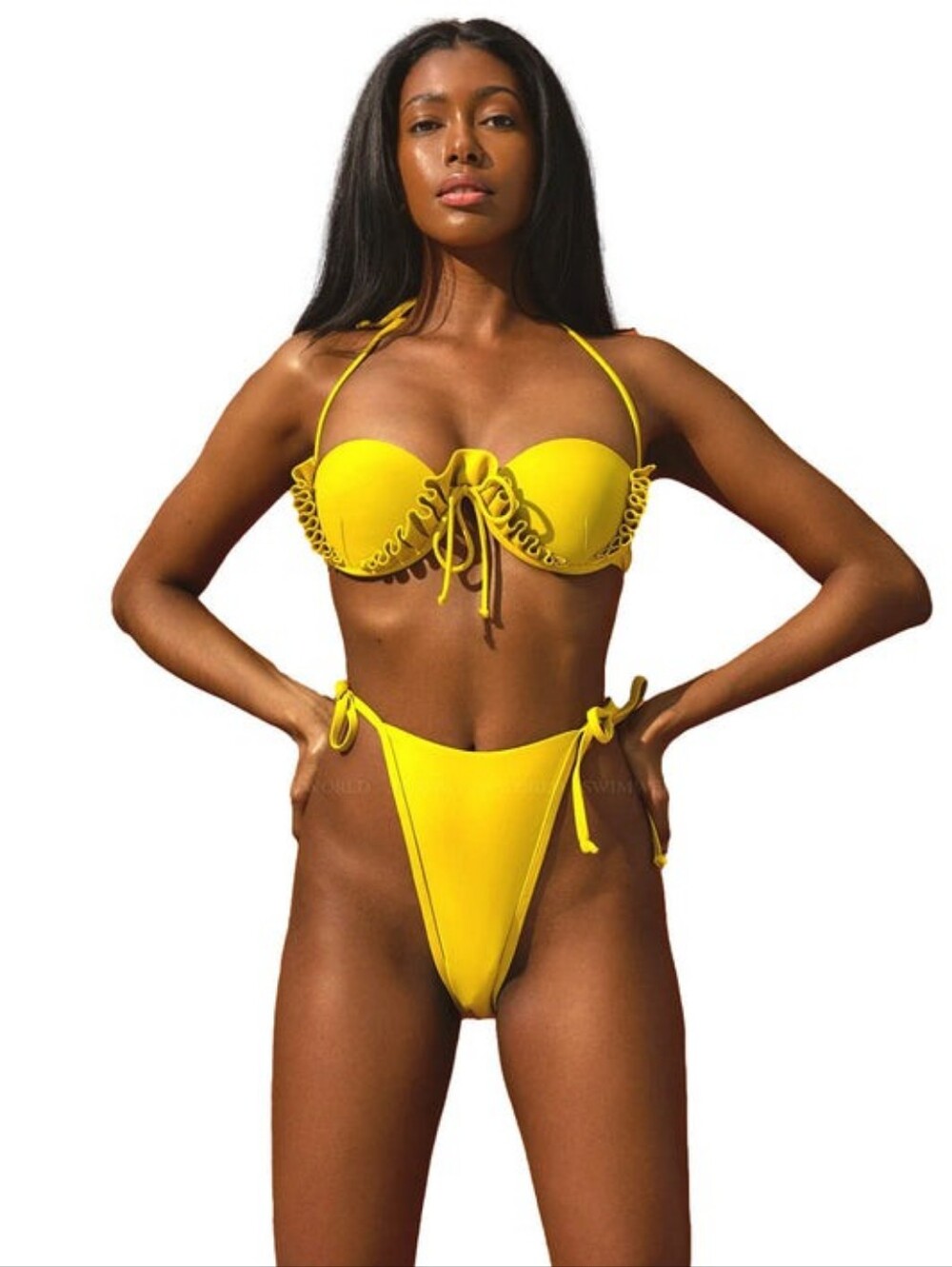 Andrea Iyamah Fula Lemon Bikini Bottom Size M